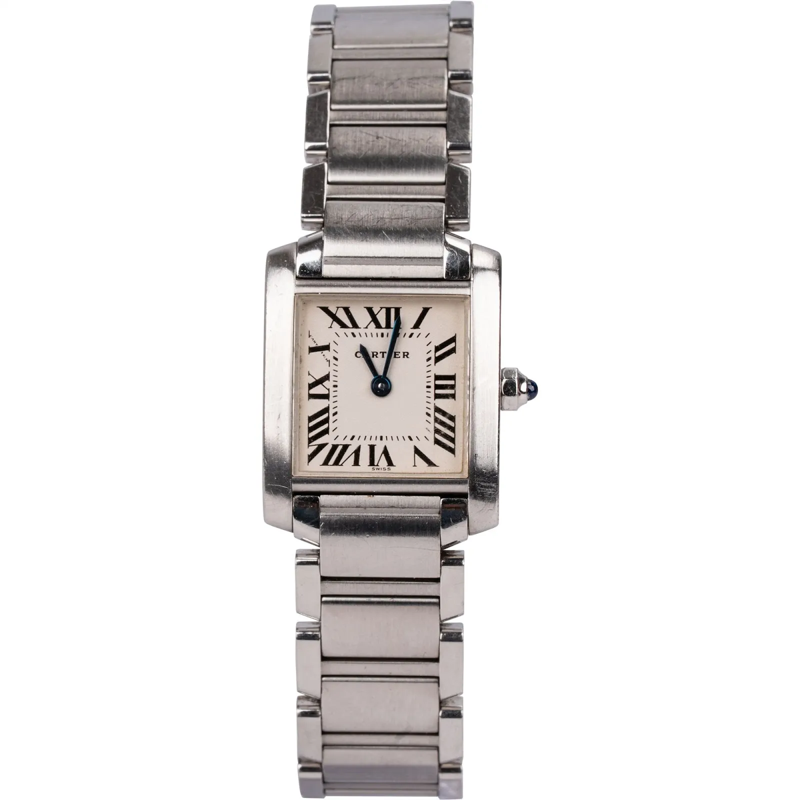 Cartier Silver Tone Tank Française 2384 Damen Armbanduhr